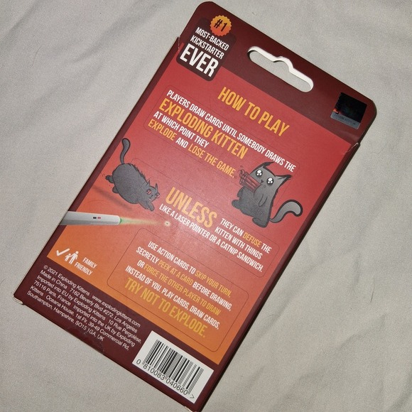 Exploding Kittens 2 Player Edition Card Game Fun Game For 2 - Picture 2 of 2